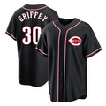 Odoa C.Reds #30 Ken Griffey Player Black Fashion Out Home Game Stitched Jerseys