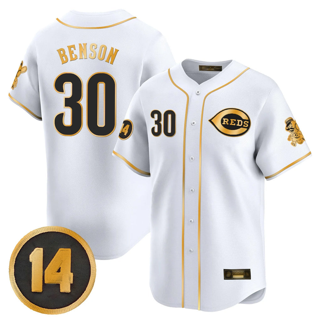 Odoa C.Reds #30 Ken Griffey Player White-Gold Vapor Premier Limited Home Stitched Jerseys