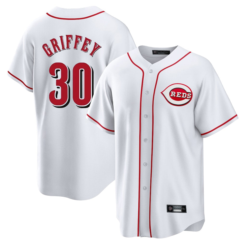 Odoa C.Reds #30 Ken Griffey Player White Game Home Stitched Jerseys