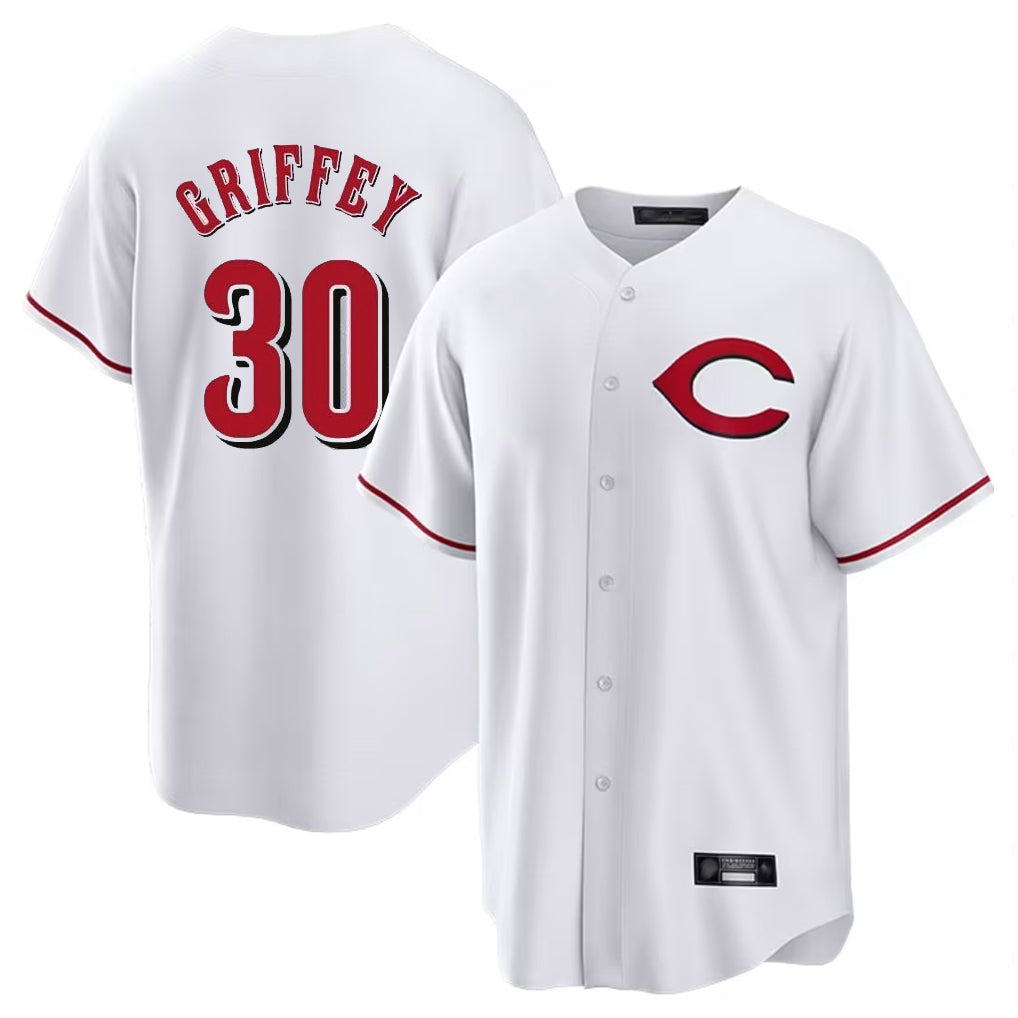 Odoa C.Reds #30 Ken Griffey Player White Home Game Stitched Jerseys