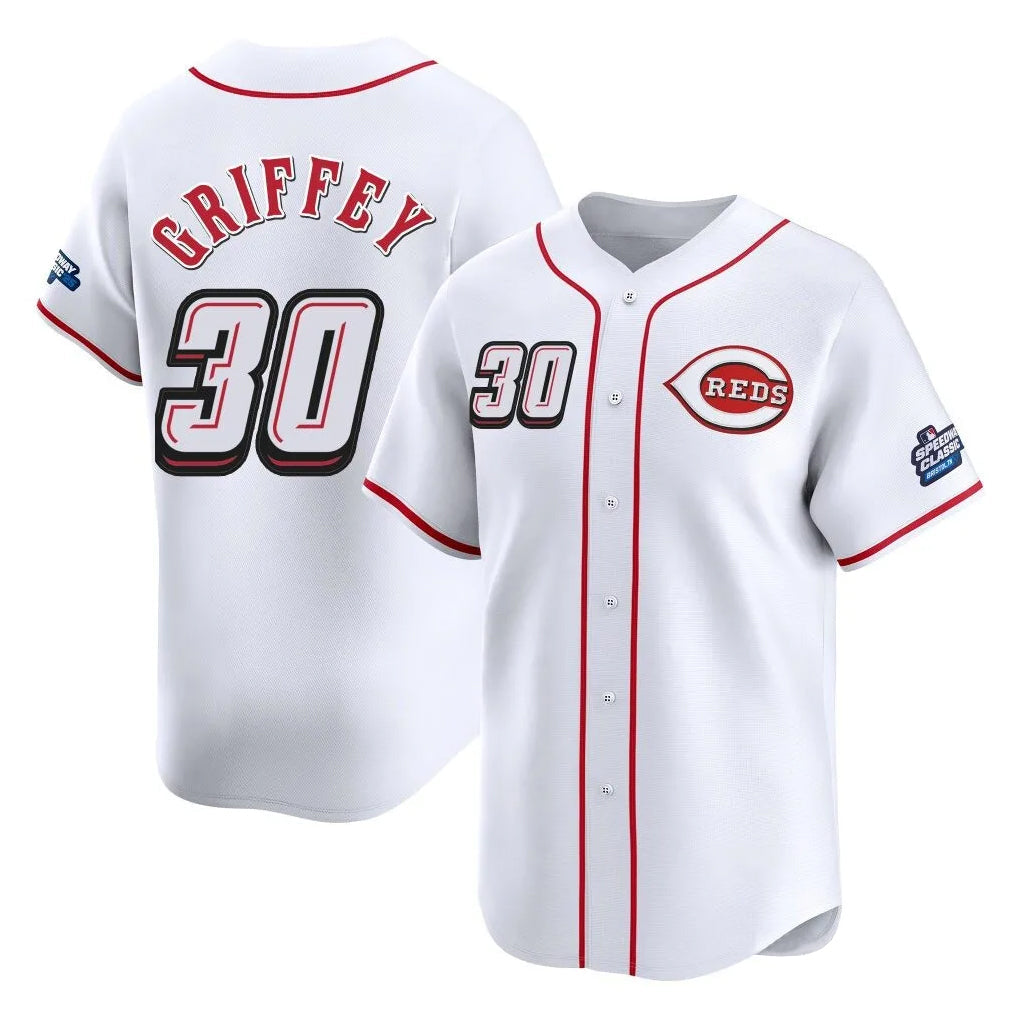 Odoa C.Reds #30 Ken Griffey Player White Speedway Classic Home Limited Stitched Jerseys