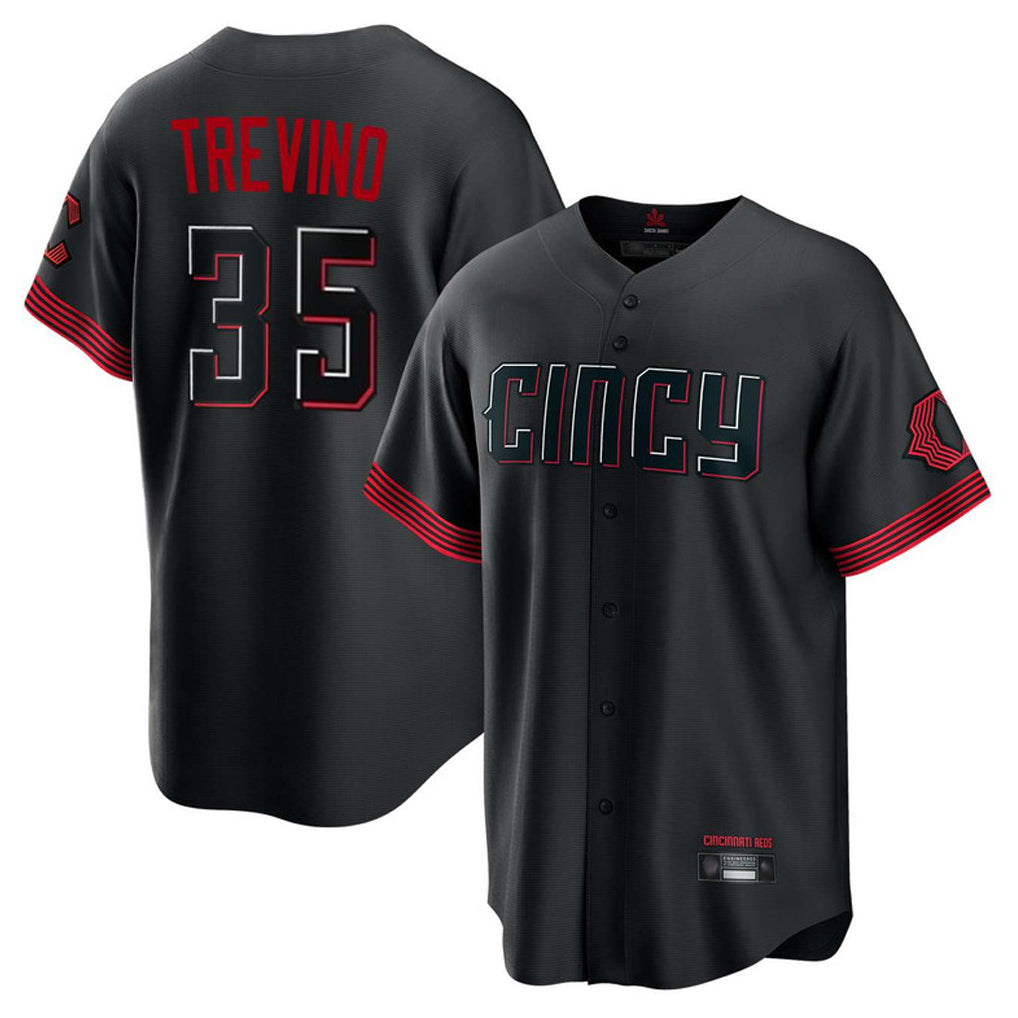 Odoa C.Reds #35 Jose Trevino Player Black City Connect Home Game Stitched Jerseys