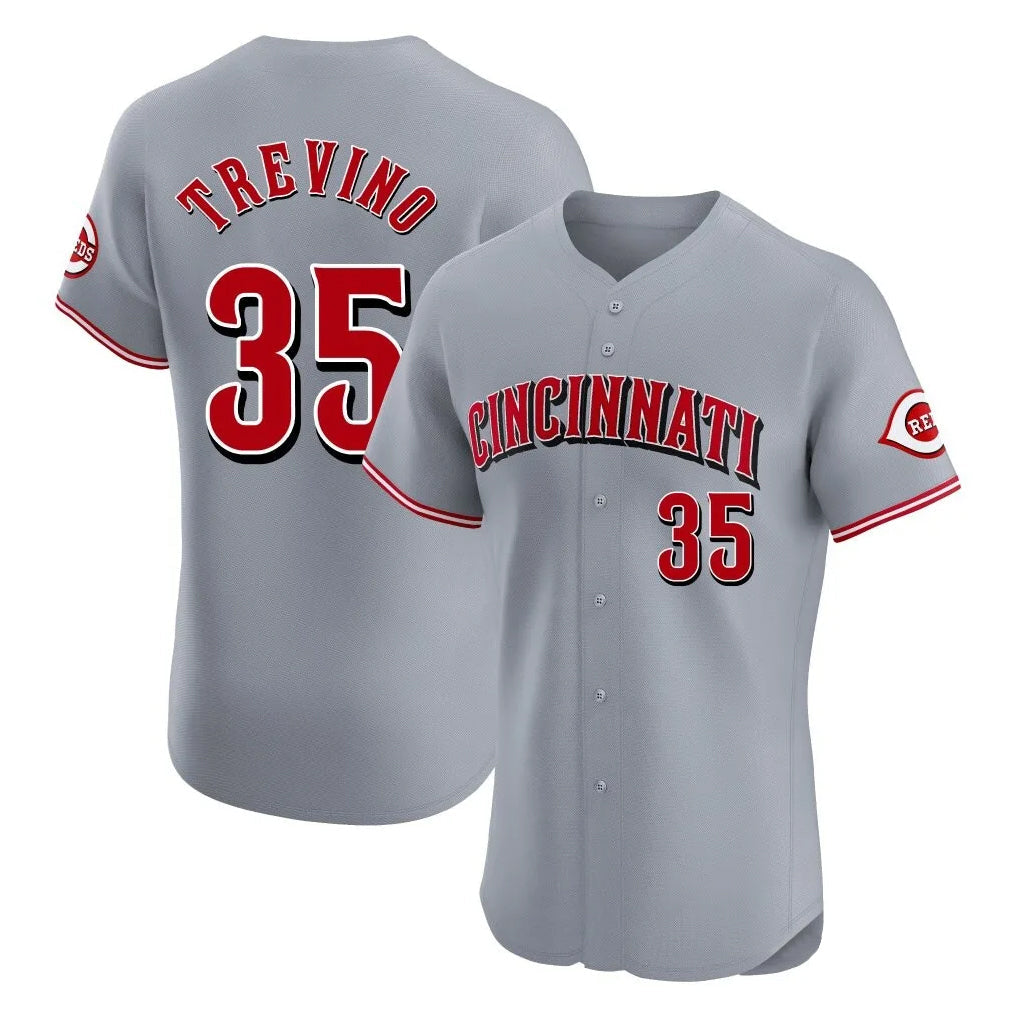 Odoa C.Reds #35 Jose Trevino Player Gray Limited Elite Home Stitched Jerseys