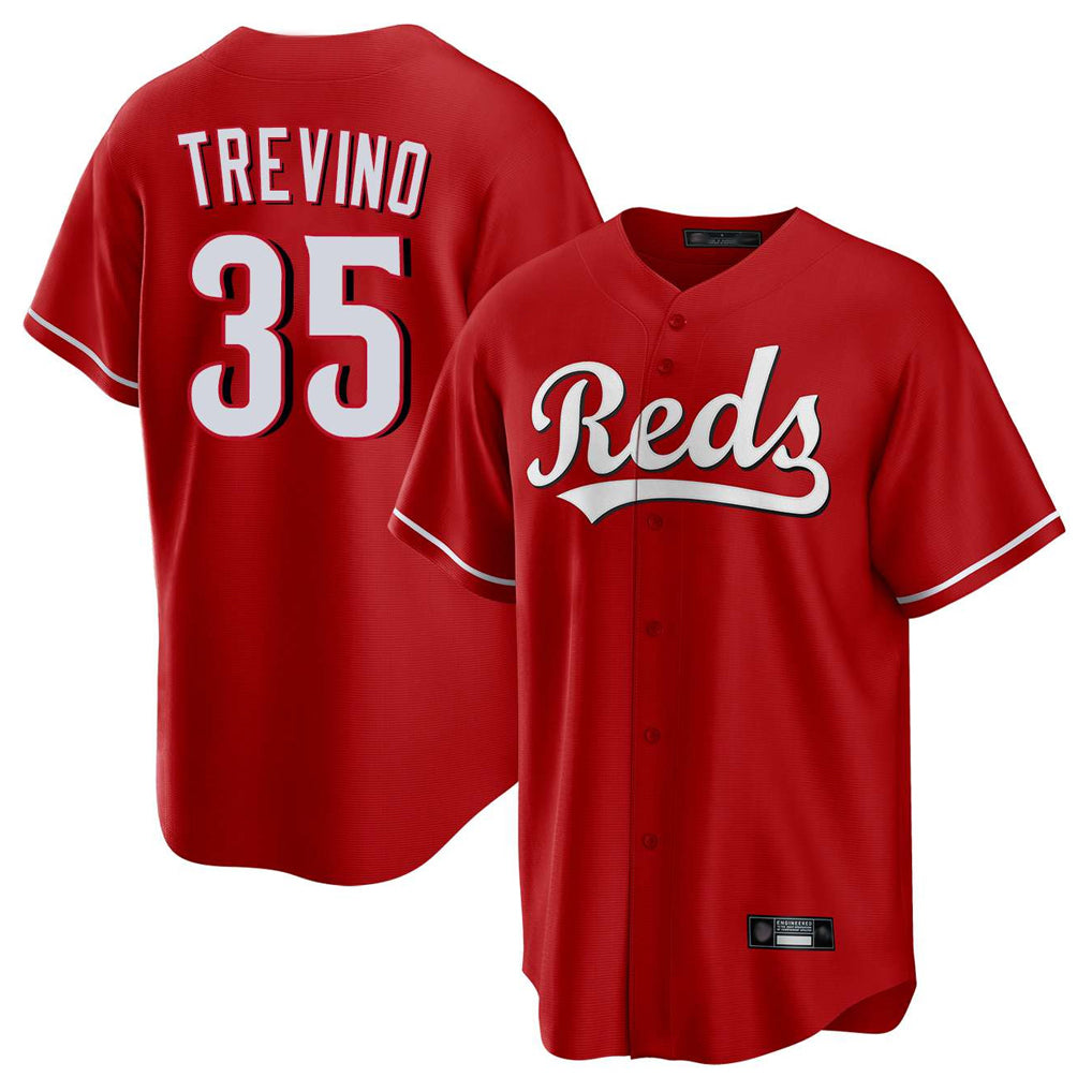 Odoa C.Reds #35 Jose Trevino Player Red Home Game Stitched Jerseys