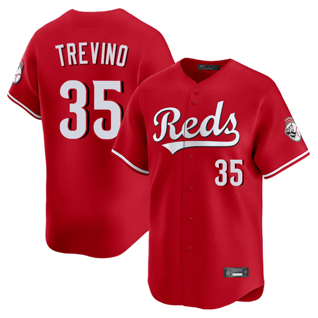 Odoa C.Reds #35 Jose Trevino Player Red Home Limited Stitched Jerseys