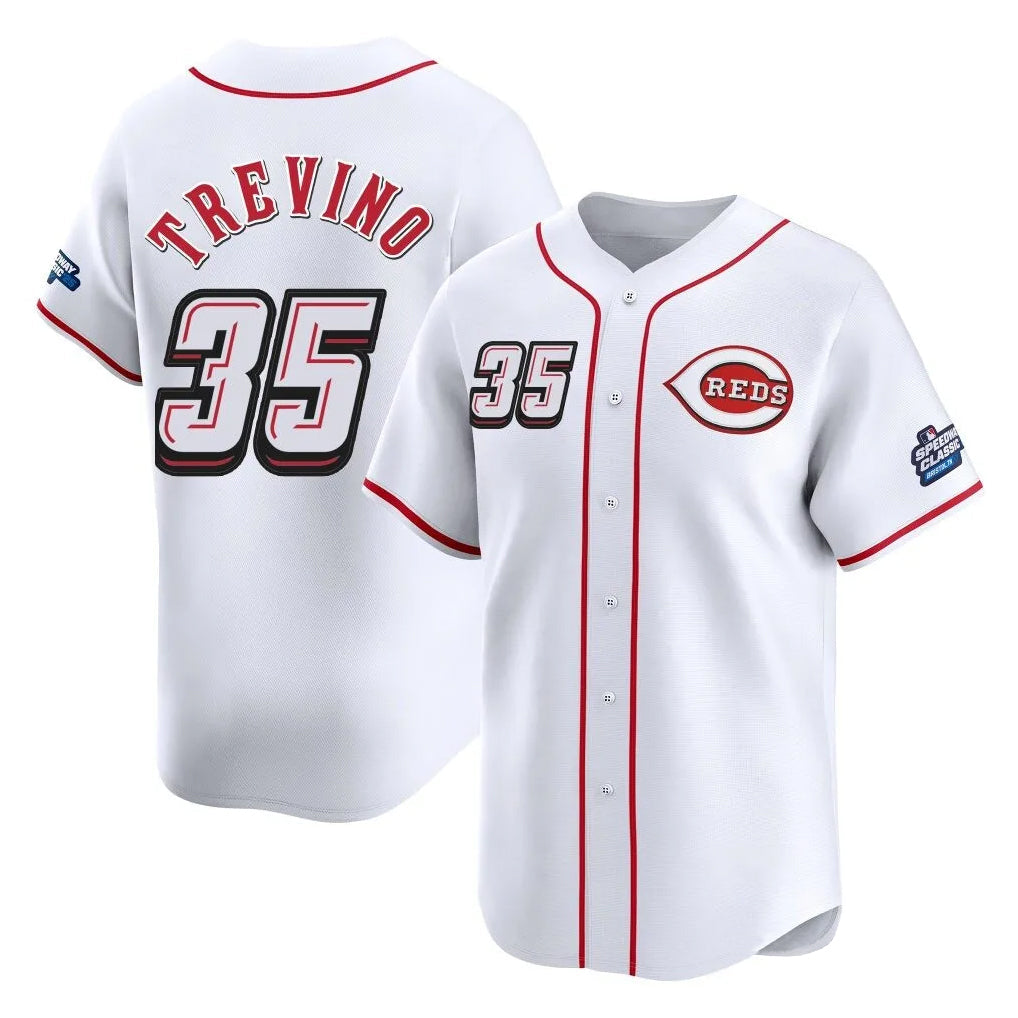 Odoa C.Reds #35 Jose Trevino Player White Speedway Classic Home Limited Stitched Jerseys