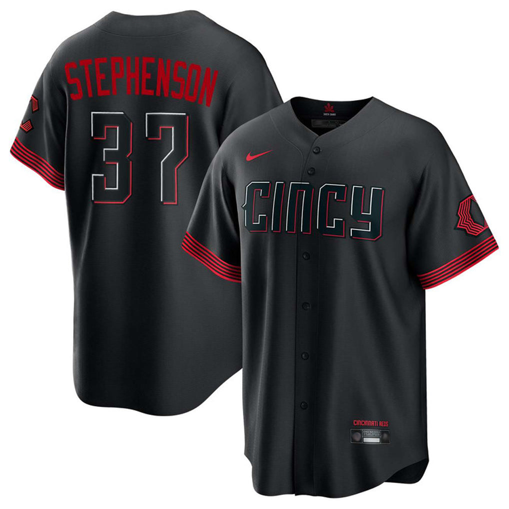 Odoa C.Reds #37 Tyler Stephenson Player Black City Connect Home Game Stitched Jerseys