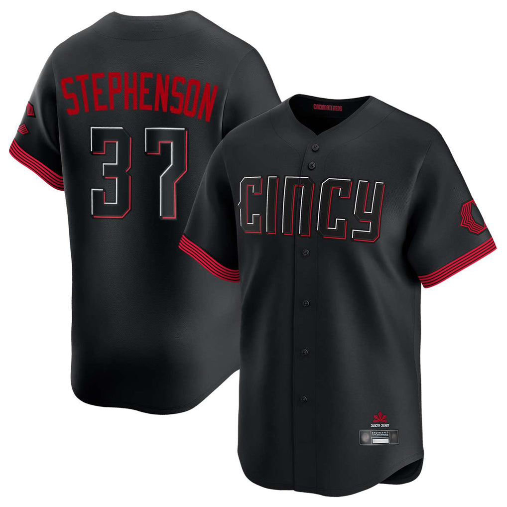 Odoa C.Reds #37 Tyler Stephenson Player Black City Connect Home Limited Stitched Jerseys