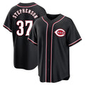 Odoa C.Reds #37 Tyler Stephenson Player Black Fashion Out Home Game Stitched Jerseys