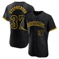 Odoa C.Reds #37 Tyler Stephenson Player Black Snake Skin City Limited Elite Home Stitched Jerseys