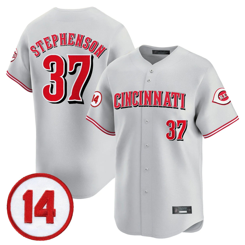 Odoa C.Reds #37 Tyler Stephenson Player Gray Vapor Premier Limited Home Stitched Jerseys