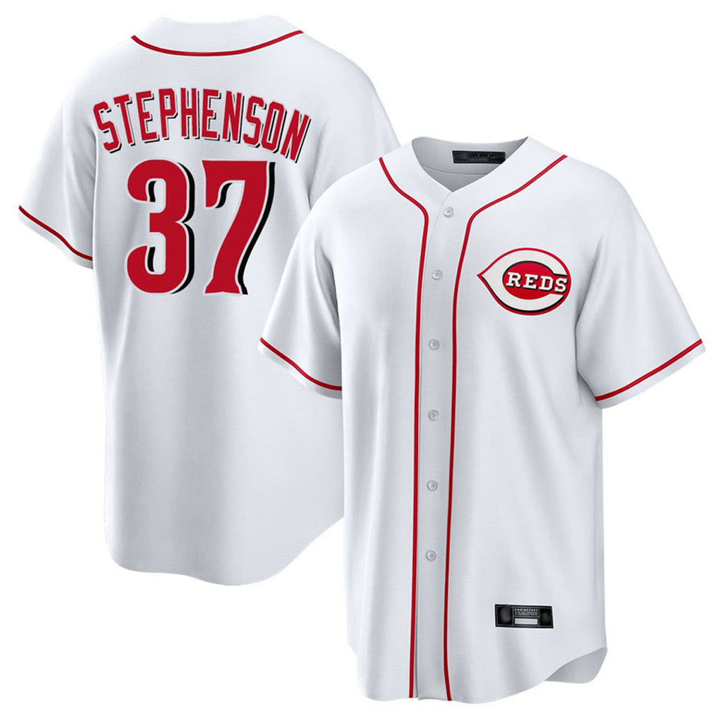 Odoa C.Reds #37 Tyler Stephenson Player White Game Home Stitched Jerseys