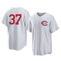 Odoa C.Reds #37 Tyler Stephenson Player White Stripe Field of Dreams Game Home Stitched Jerseys