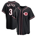 Odoa C.Reds #3 Ke'Bryan Hayes Player Black Fashion Out Home Game Stitched Jerseys