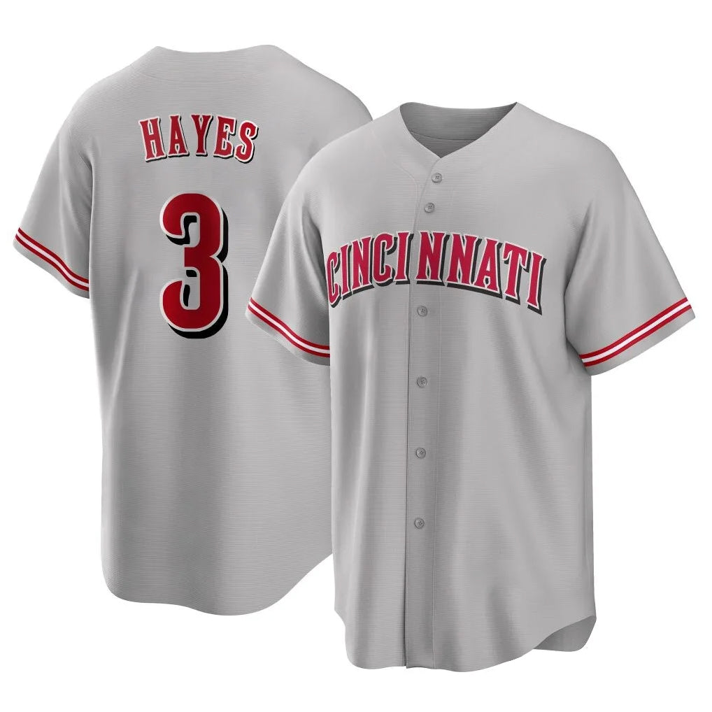 Odoa C.Reds #3 Ke'Bryan Hayes Player Gray Home Game Stitched Jerseys