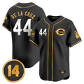 Odoa C.Reds #44 Elly De La Cruz Player Black-Gold Vapor Premier Limited Home Stitched Jerseys