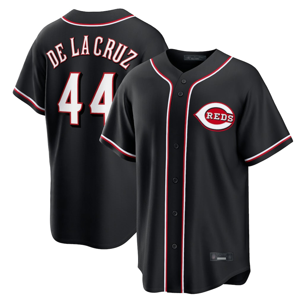 Odoa C.Reds #44 Elly De La Cruz Player Black Fashion Out Home Game Stitched Jerseys