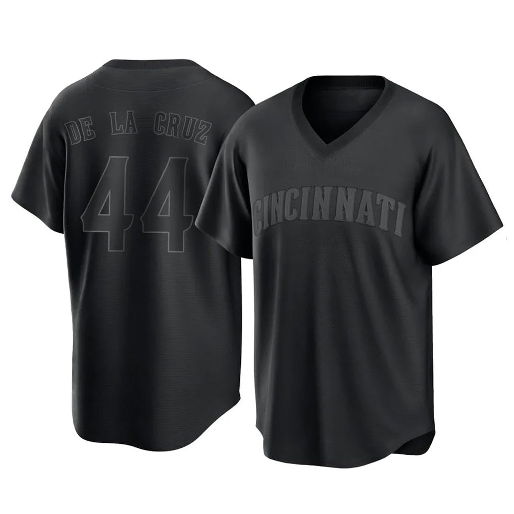 Odoa C.Reds #44 Elly De La Cruz Player Black T-shirt Game Home Stitched Jerseys