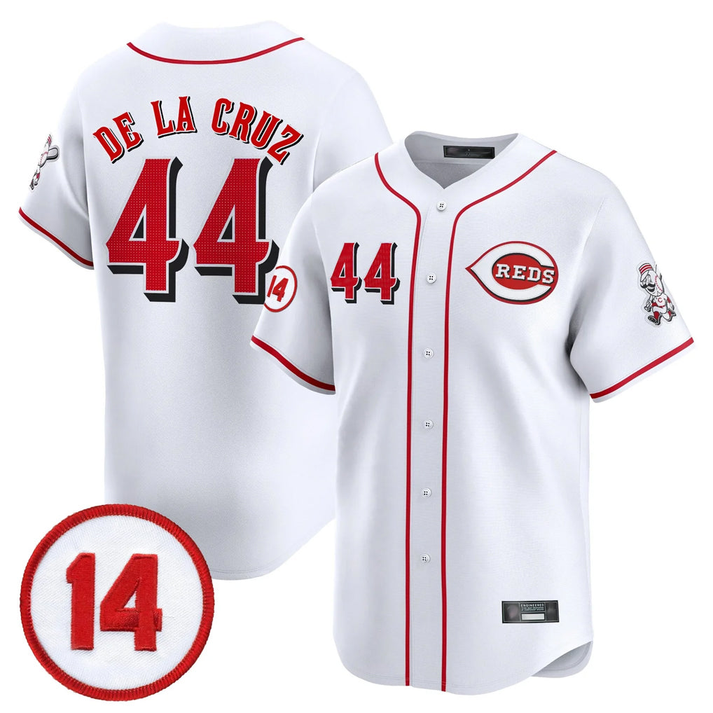 Odoa C.Reds #44 Elly De La Cruz Player White Vapor Premier Limited Home Stitched Jerseys