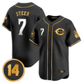 Odoa C.Reds #7 Spencer Steer Player Black-Gold Vapor Premier Limited Home Stitched Jerseys