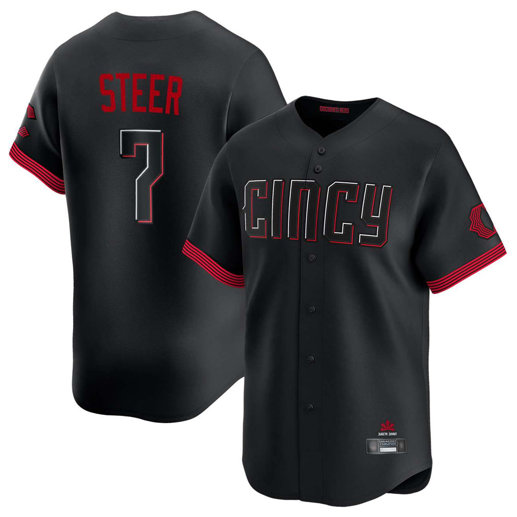 Odoa C.Reds #7 Spencer Steer Player Black City Connect Home Limited Stitched Jerseys