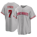 Odoa C.Reds #7 Spencer Steer Player Gray Home Game Stitched Jerseys
