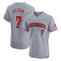 Odoa C.Reds #7 Spencer Steer Player Gray Limited Elite Home Stitched Jerseys