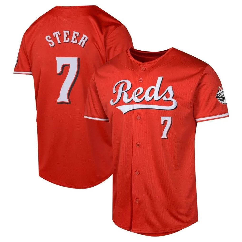 Odoa C.Reds #7 Spencer Steer Player Red 2026 City Connect Limited Home Stitched Jerseys