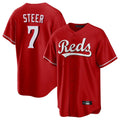 Odoa C.Reds #7 Spencer Steer Player Red Home Game Stitched Jerseys
