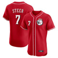 Odoa C.Reds #7 Spencer Steer Player Red Limited Elite Home Game Stitched Jerseys