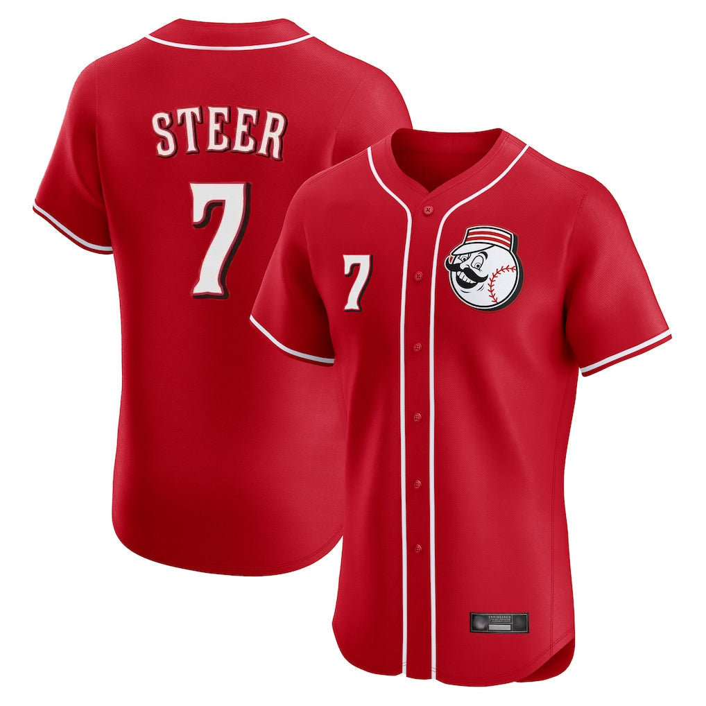 Odoa C.Reds #7 Spencer Steer Player Red Limited Elite Home Game Stitched Jerseys