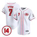 Odoa C.Reds #7 Spencer Steer Player White Vapor Premier Limited Home Stitched Jerseys