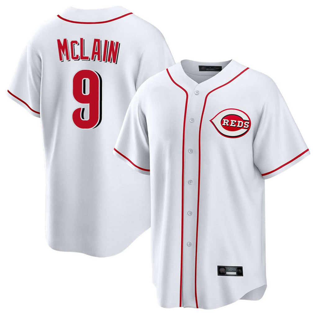 Odoa C.Reds #9 Matt McLain Player White Game Home Stitched Jerseys