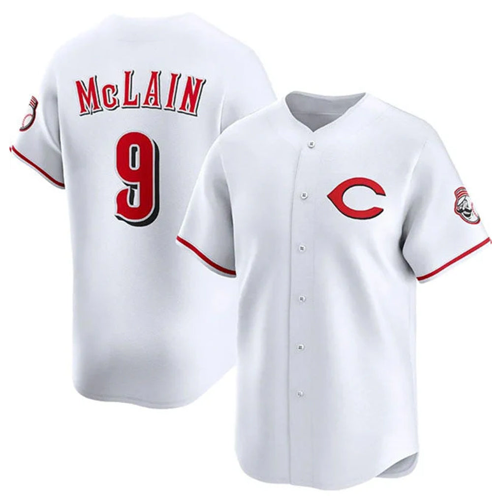 Odoa C.Reds #9 Matt McLain Player White Limited Home Stitched Jerseys