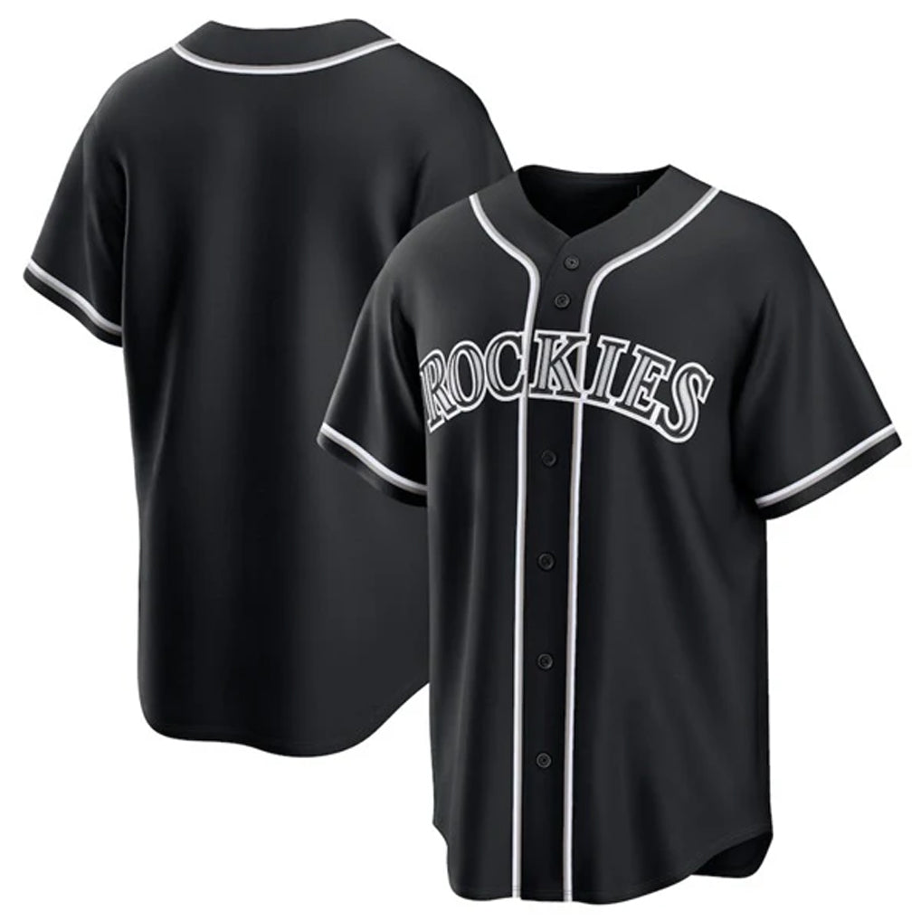 Odoa C.Rockies Black Fashion Out Home Game Blank Player Stitched Jerseys