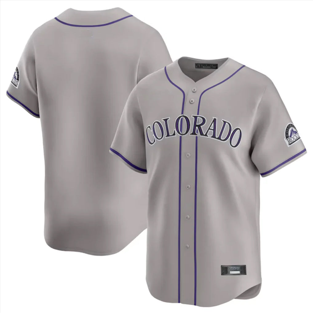 Odoa C.Rockies Gray Limited Home Blank Player Stitched Jerseys
