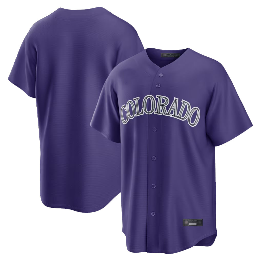 Odoa C.Rockies Purple Game Home Blank Player Stitched Jerseys