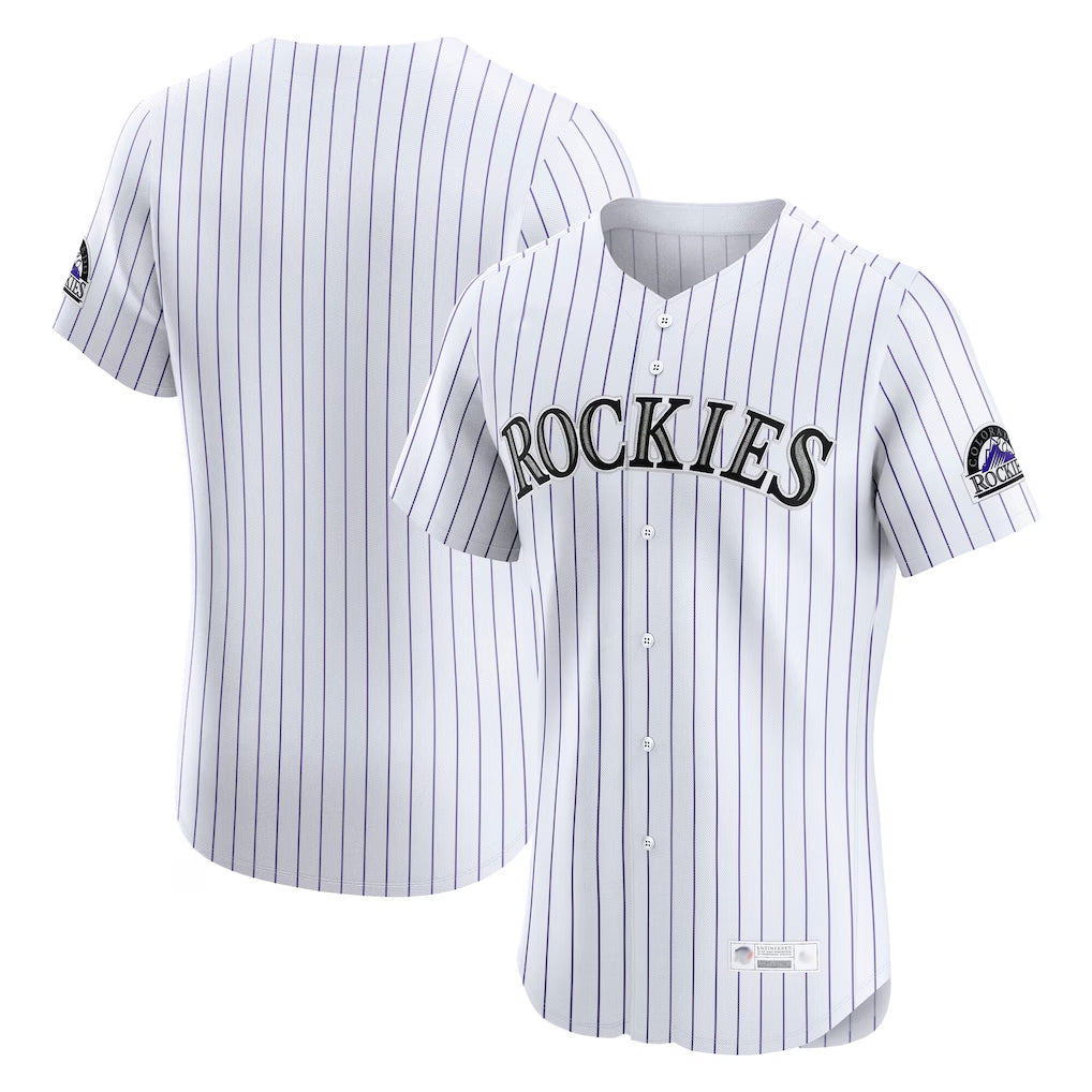 Odoa C.Rockies White Limited Home Blank Player Stitched Jerseys