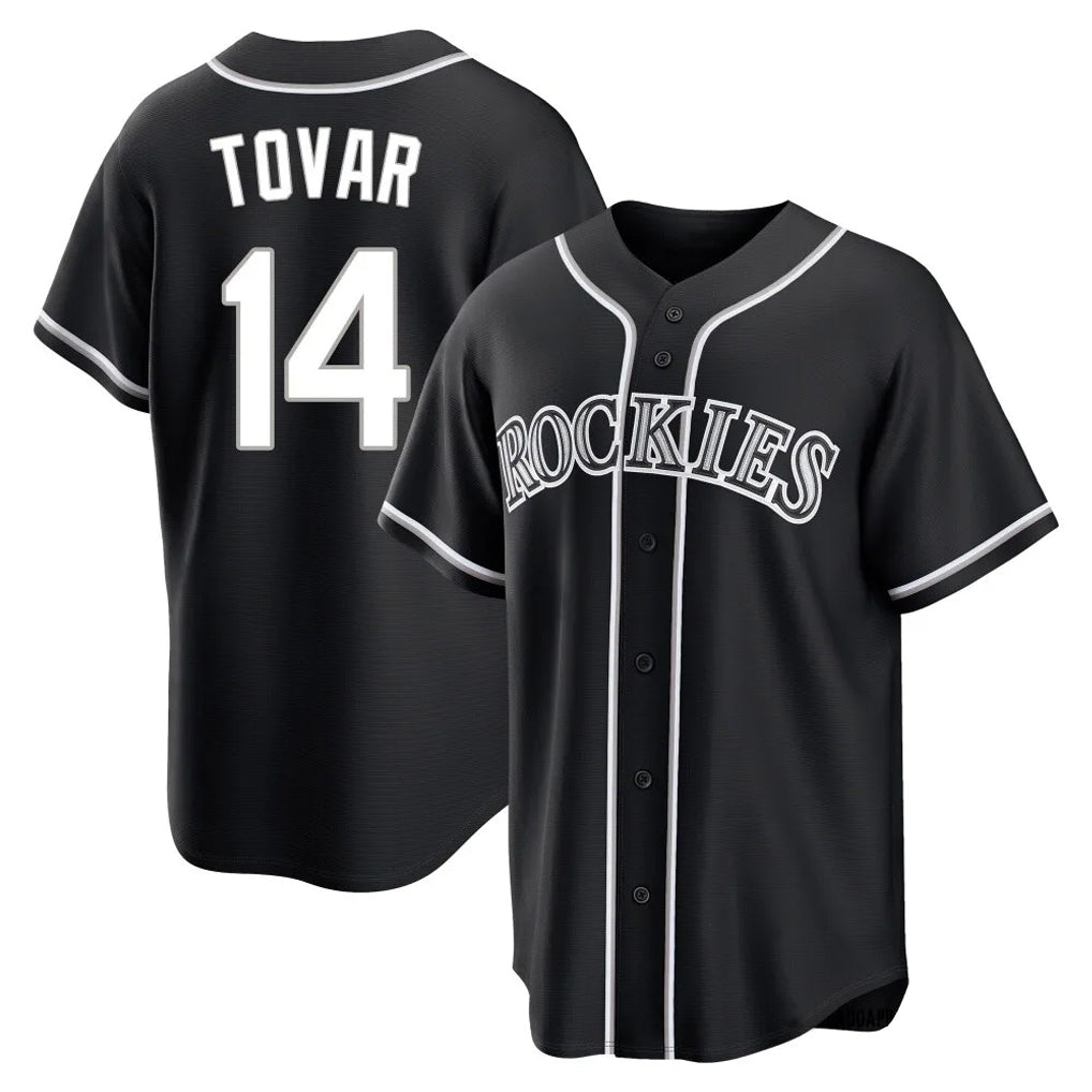 Odoa C.Rockies #14 Ezequiel Tovar Player Black Fashion Out Home Game Stitched Jerseys
