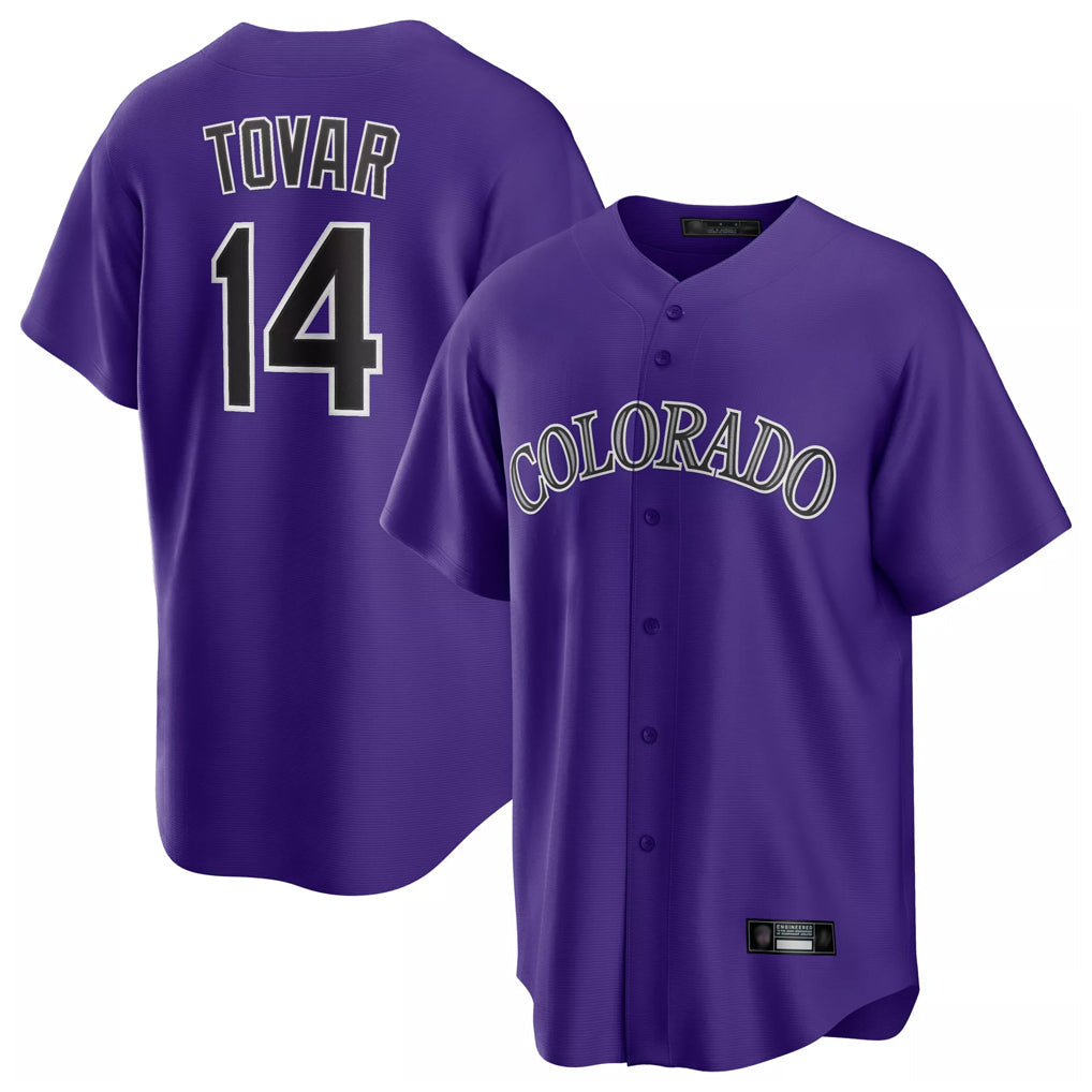 Odoa C.Rockies #14 Ezequiel Tovar Player Purple Game Home Stitched Jerseys