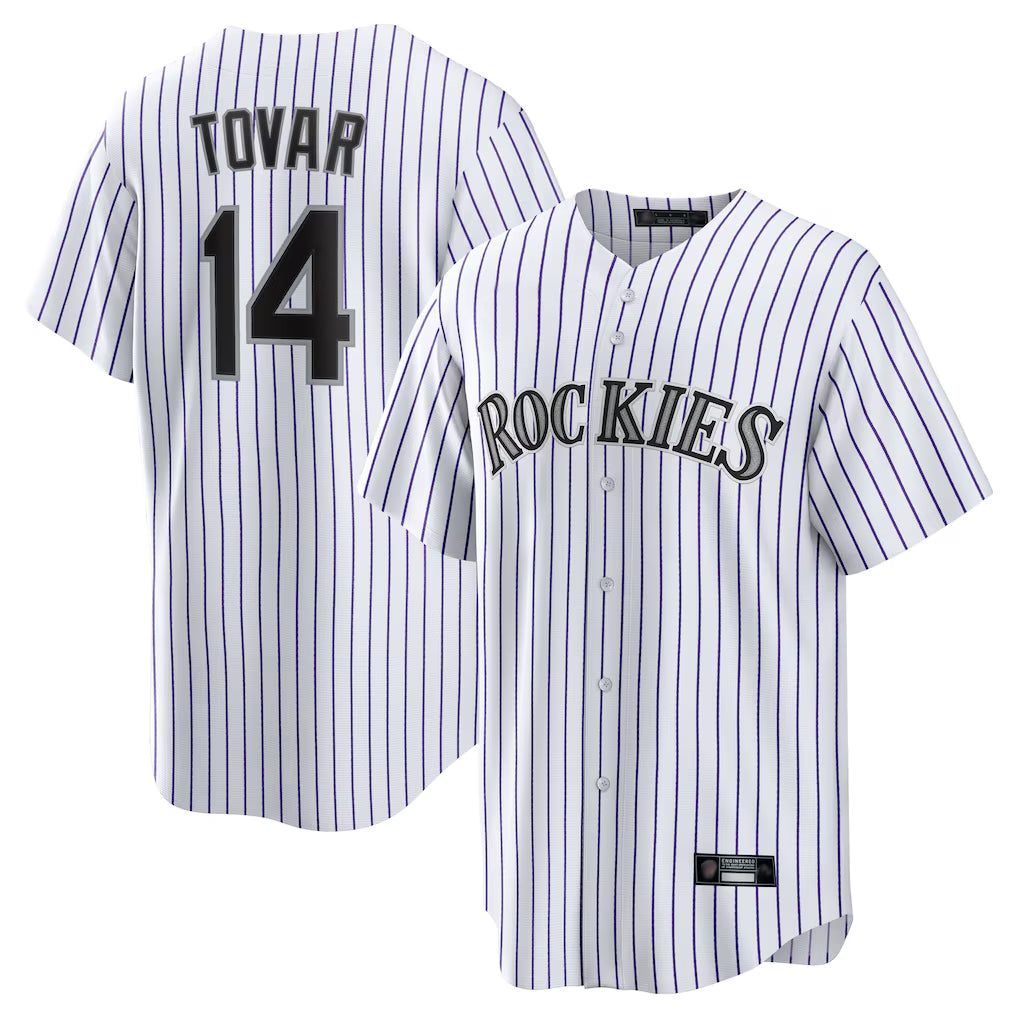 Odoa C.Rockies #14 Ezequiel Tovar Player White Game Home Stitched Jerseys