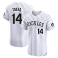 Odoa C.Rockies #14 Ezequiel Tovar Player White Limited Elite Home Stitched Jerseys