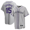 Odoa C.Rockies #15 Hunter Goodman Player Gray Game Home Stitched Jerseys