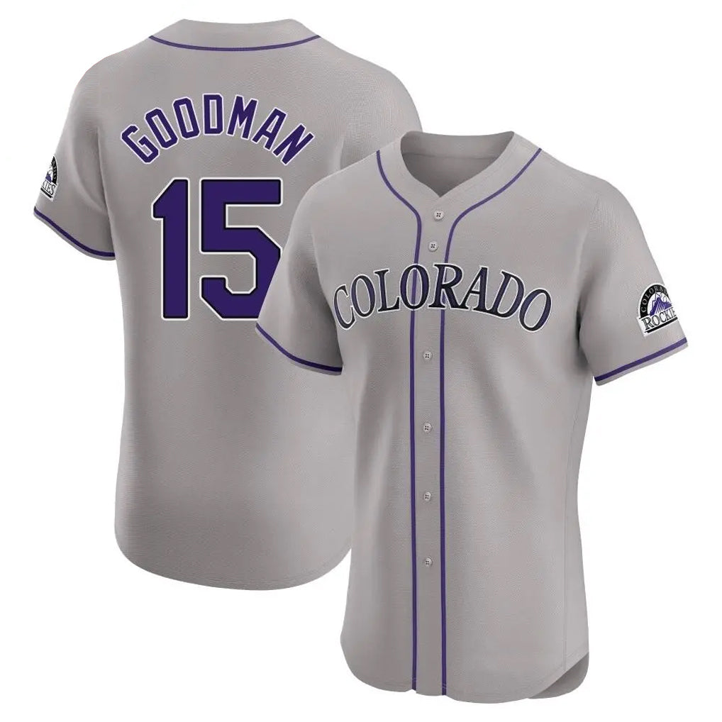 Odoa C.Rockies #15 Hunter Goodman Player Gray Limited Elite Home Stitched Jerseys
