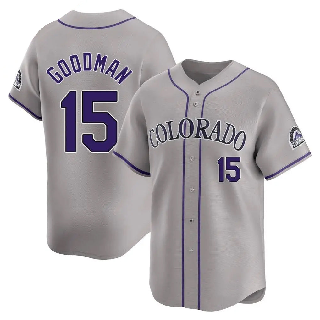 Odoa C.Rockies #15 Hunter Goodman Player Gray Limited Home Stitched Jerseys