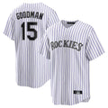 Odoa C.Rockies #15 Hunter Goodman Player White Game Home Stitched Jerseys