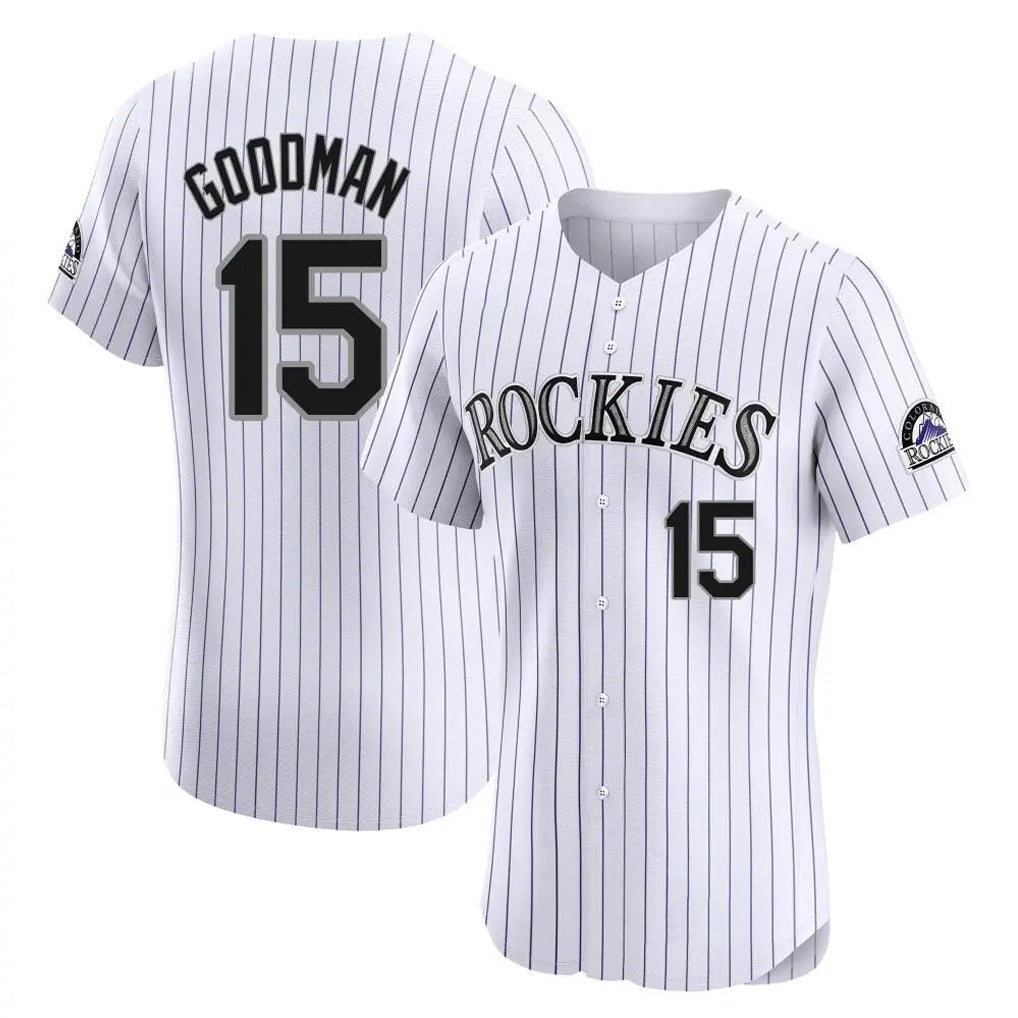 Odoa C.Rockies #15 Hunter Goodman Player White Limited Elite Home Stitched Jerseys
