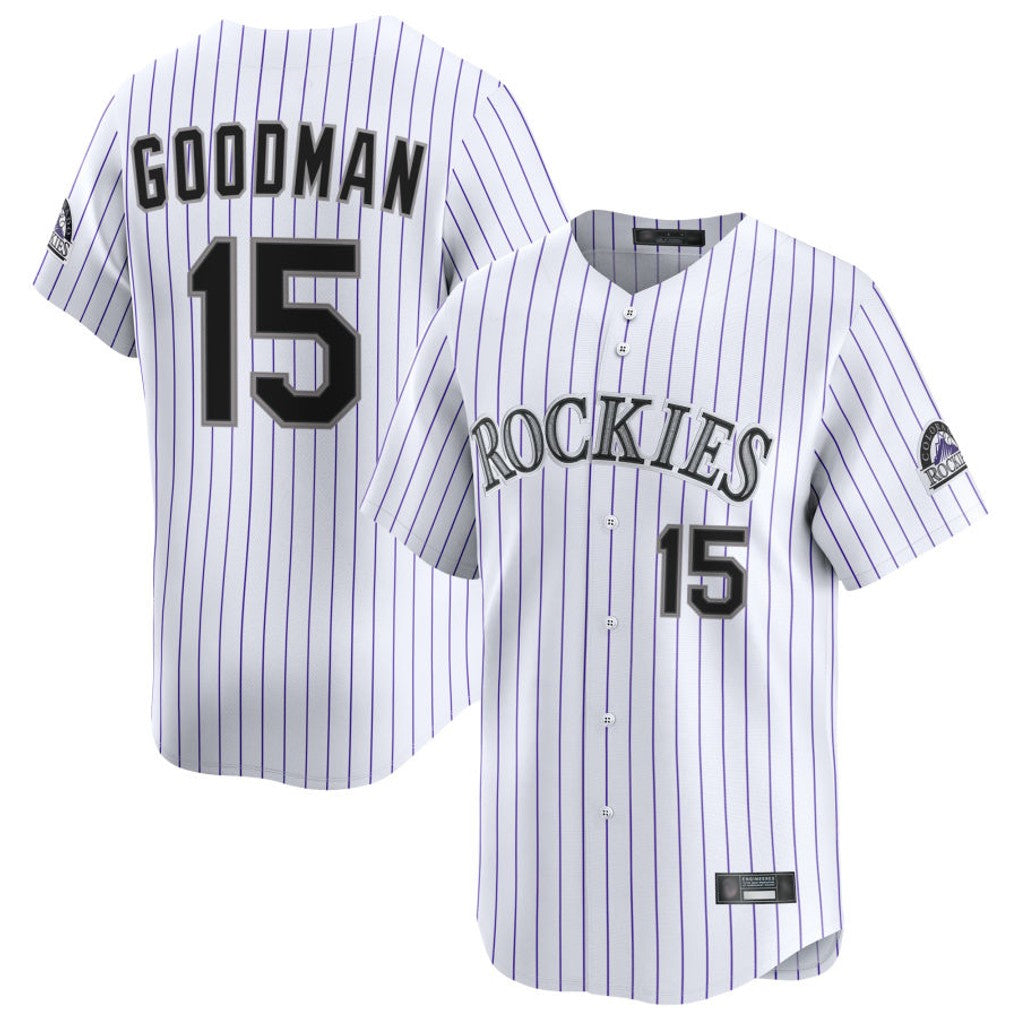 Odoa C.Rockies #15 Hunter Goodman Player White Limited Home Stitched Jerseys