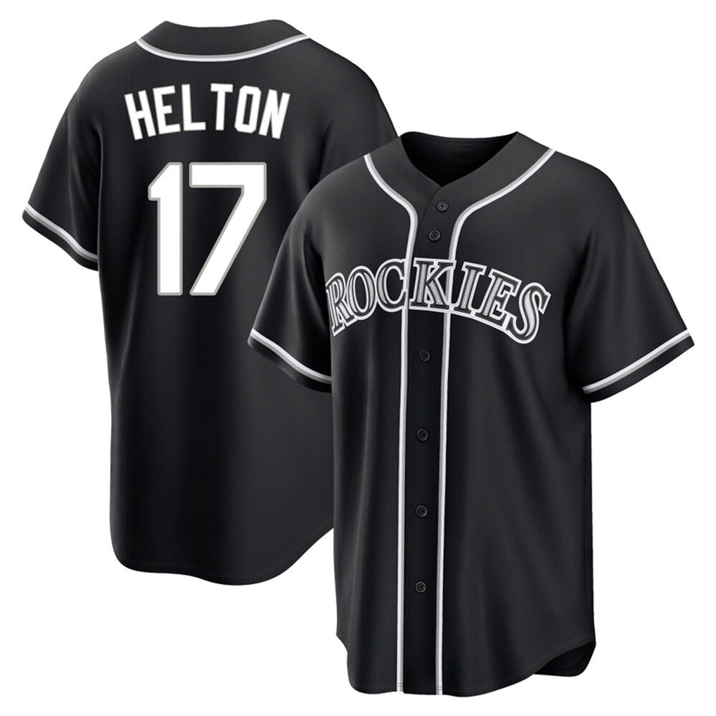 Odoa C.Rockies #17 Todd Helton Player Black Fashion Out Home Game Stitched Jerseys