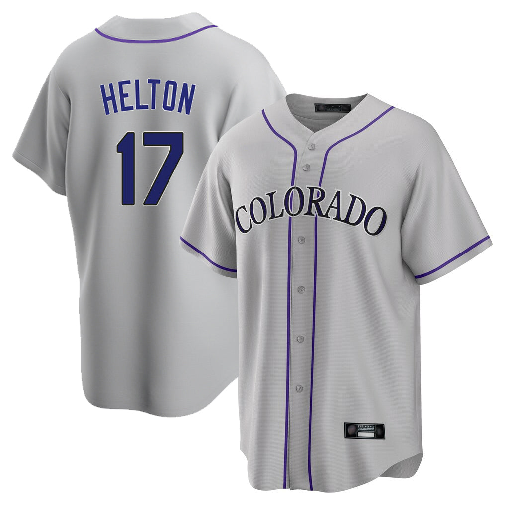 Odoa C.Rockies #17 Todd Helton Player Gray Game Home Stitched Jerseys